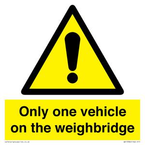 WV13382: Only one vehicle on weighbridge