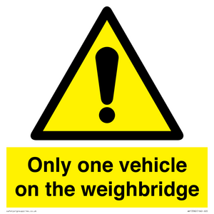 WV13382: Only one vehicle on weighbridge