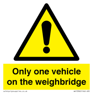 WV13382: Only one vehicle on weighbridge
