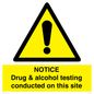 WV13420: NOTICE Drug & alcohol testing conducted on this site