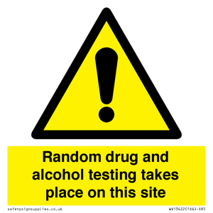 WV13422: Random drug and alcohol testing takes place on this site