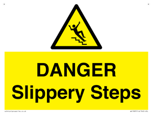 WV13837: DANGER Slippery Steps