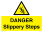 WV13837: DANGER Slippery Steps