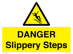 WV13837: DANGER Slippery Steps