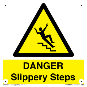 WV13837: DANGER Slippery Steps