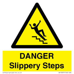 WV13837: DANGER Slippery Steps