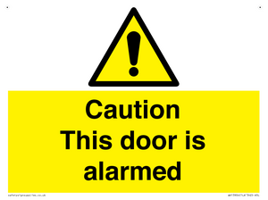 WV13904: Caution this door is alarmed