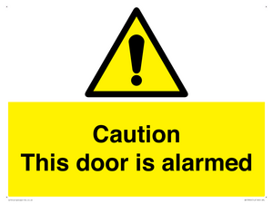 WV13904: Caution this door is alarmed
