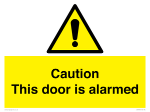 WV13904: Caution this door is alarmed