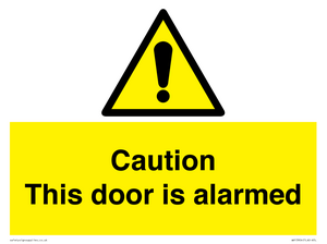 WV13904: Caution this door is alarmed