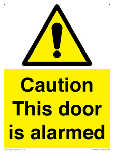 WV13904: Caution this door is alarmed