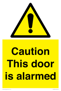 WV13904: Caution this door is alarmed