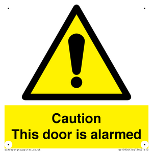 WV13904: Caution this door is alarmed