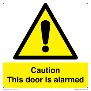 WV13904: Caution this door is alarmed