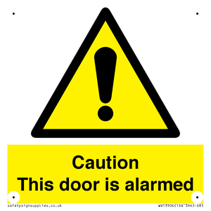 WV13904: Caution this door is alarmed