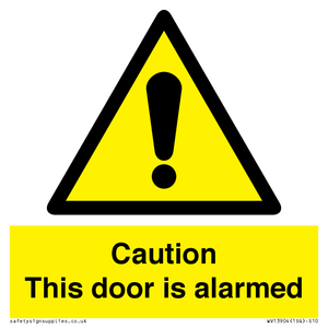 WV13904: Caution this door is alarmed