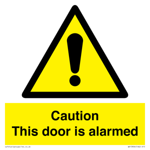 WV13904: Caution this door is alarmed