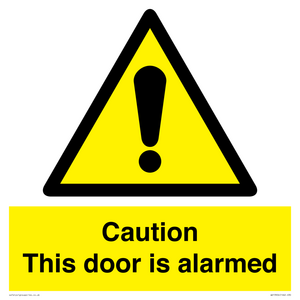 WV13904: Caution this door is alarmed