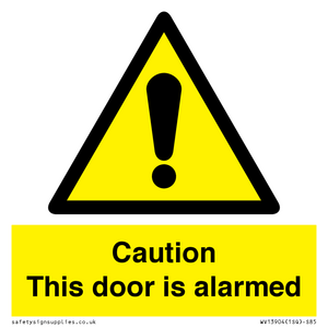 WV13904: Caution this door is alarmed