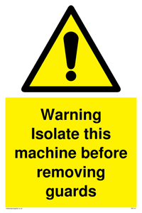 WV141: Isolate machine before guards