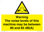 WV14341: Warning Noise Levels of machine between 80-85 dB
