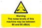 WV14341: Warning Noise Levels of machine between 80-85 dB
