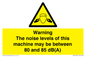WV14341: Warning Noise Levels of machine between 80-85 dB