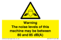 WV14341: Warning Noise Levels of machine between 80-85 dB
