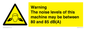 WV14341: Warning Noise Levels of machine between 80-85 dB