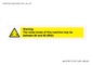WV14341: Warning Noise Levels of machine between 80-85 dB