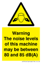 WV14341: Warning Noise Levels of machine between 80-85 dB