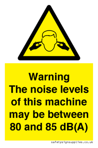 WV14341: Warning Noise Levels of machine between 80-85 dB