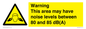 WV14343: Warning Noise Levels in this area between 80 and 85 dB