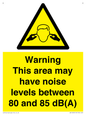 WV14343: Warning Noise Levels in this area between 80 and 85 dB