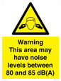 WV14343: Warning Noise Levels in this area between 80 and 85 dB