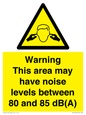 WV14343: Warning Noise Levels in this area between 80 and 85 dB