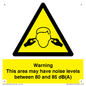WV14343: Warning Noise Levels in this area between 80 and 85 dB