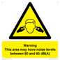WV14343: Warning Noise Levels in this area between 80 and 85 dB