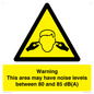 WV14343: Warning Noise Levels in this area between 80 and 85 dB