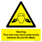 WV14343: Warning Noise Levels in this area between 80 and 85 dB