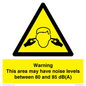 WV14343: Warning Noise Levels in this area between 80 and 85 dB