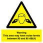 WV14343: Warning Noise Levels in this area between 80 and 85 dB