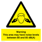WV14343: Warning Noise Levels in this area between 80 and 85 dB