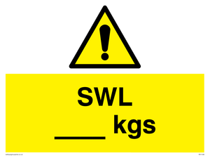 WV1436: Safe Working Loads (KGs)