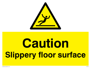 WV144: caution slippery floor surface