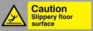 WV144: caution slippery floor surface