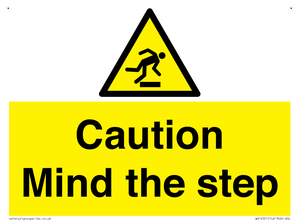 WV14551: Caution Mind the step warning sign