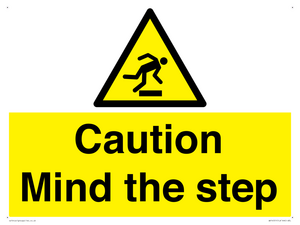 WV14551: Caution Mind the step warning sign