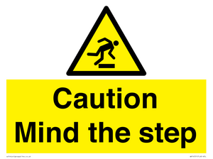 WV14551: Caution Mind the step warning sign
