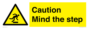 WV14551: Caution Mind the step warning sign